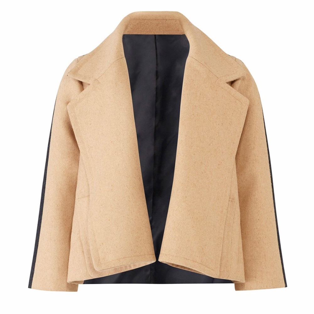 NEW KAUFMANFRANCO Wool Camel/Blk Collar Jacket! XS